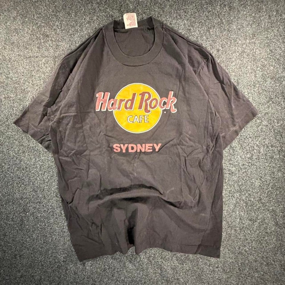 Vintage Hard Rock Cafe Sydney T Shirt Black Richee Australia Mens Large Graphic